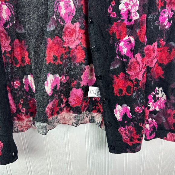 Talbots merino wool sweater cardigan floral‎ print size Small Petite - Picture 4 of 5